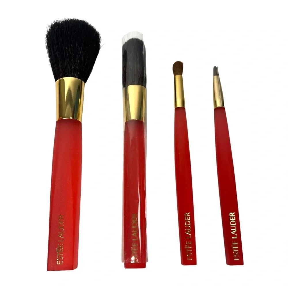 Estée Lauder Makeup Brush Set 5 Piece‎ Lot Holder Four Brushes